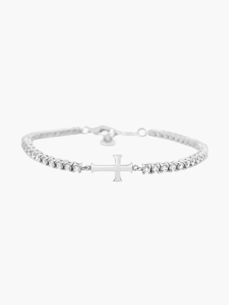 Luminous Cross Tennis Bracelet | Rizen Jewelry