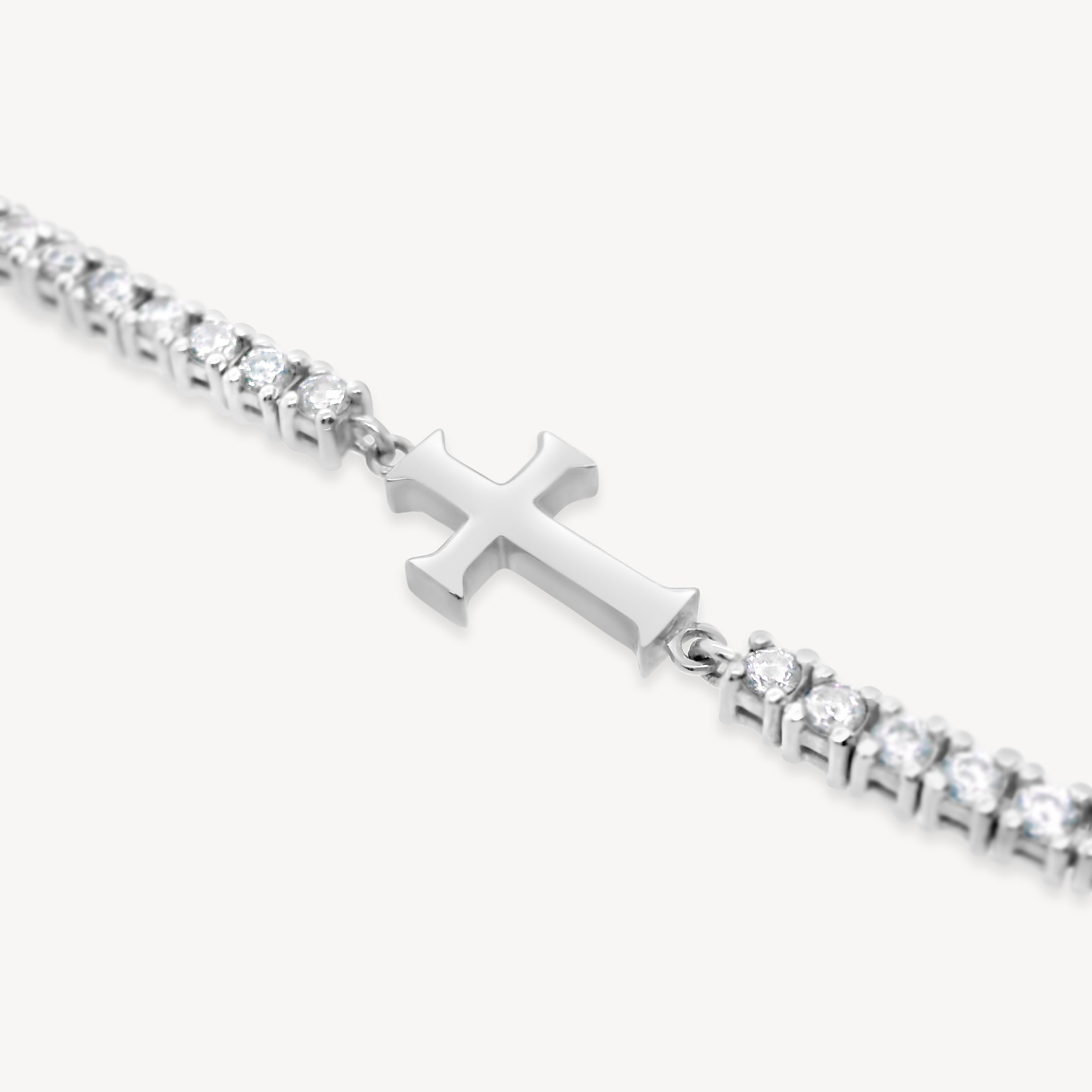【HYERES LOR】25SS★ Essence SL 4 Prong Tennis Bracelet 3mm Luminous Cross Tennis Bracelet – Rizen Jewelry
