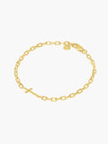 Mini chain breaker bracelet in 18k gold plated from the Calvary collection.  Inspirational Faith Jewelry for Women by Rizen Jewelry.
