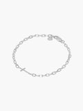 Mini chain breaker bracelet in sterling silver from the Calvary collection.  Inspirational Faith Jewelry for Women by Rizen Jewelry.

