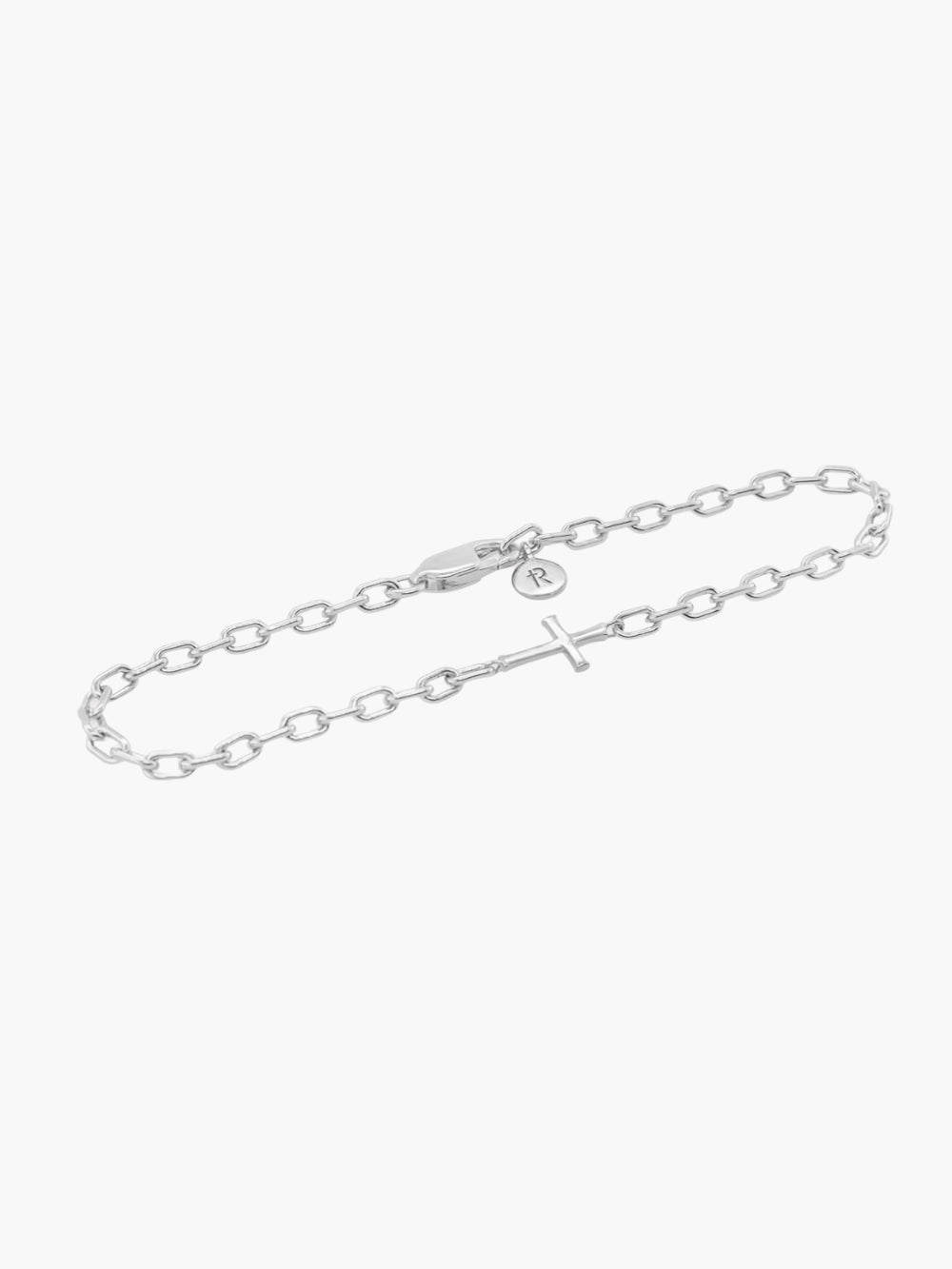 Mini chain breaker bracelet in sterling silver from the Calvary collection.  Inspirational Faith Jewelry for Women by Rizen Jewelry.