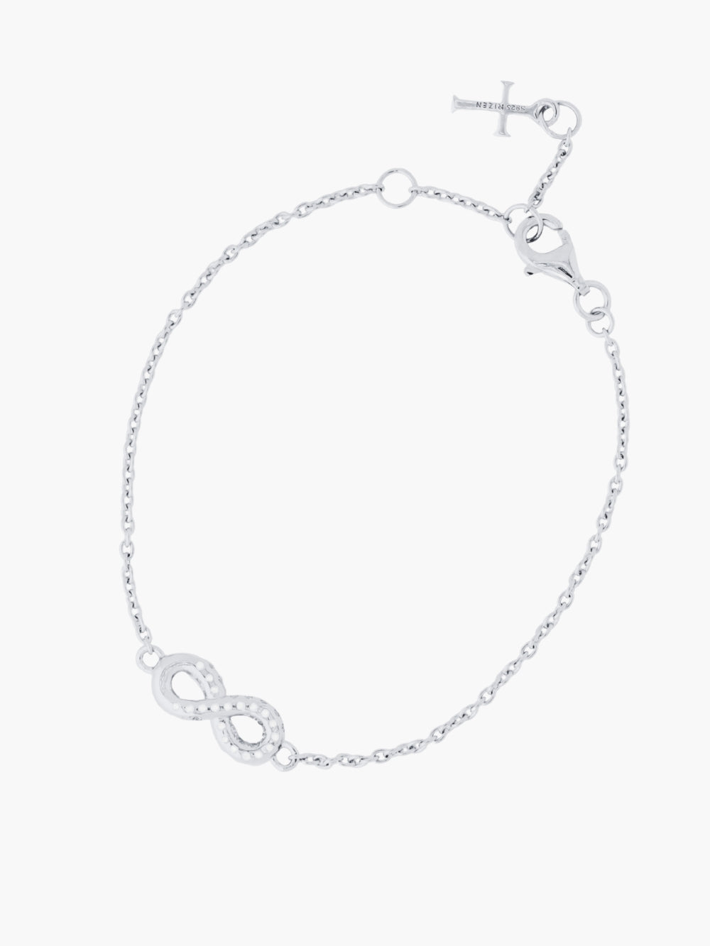 Infinite hope bracelet in sterling silver from the Infinite Grace collection.  A wonderful Christian Jewelry Gift by Rizen Jewelry.