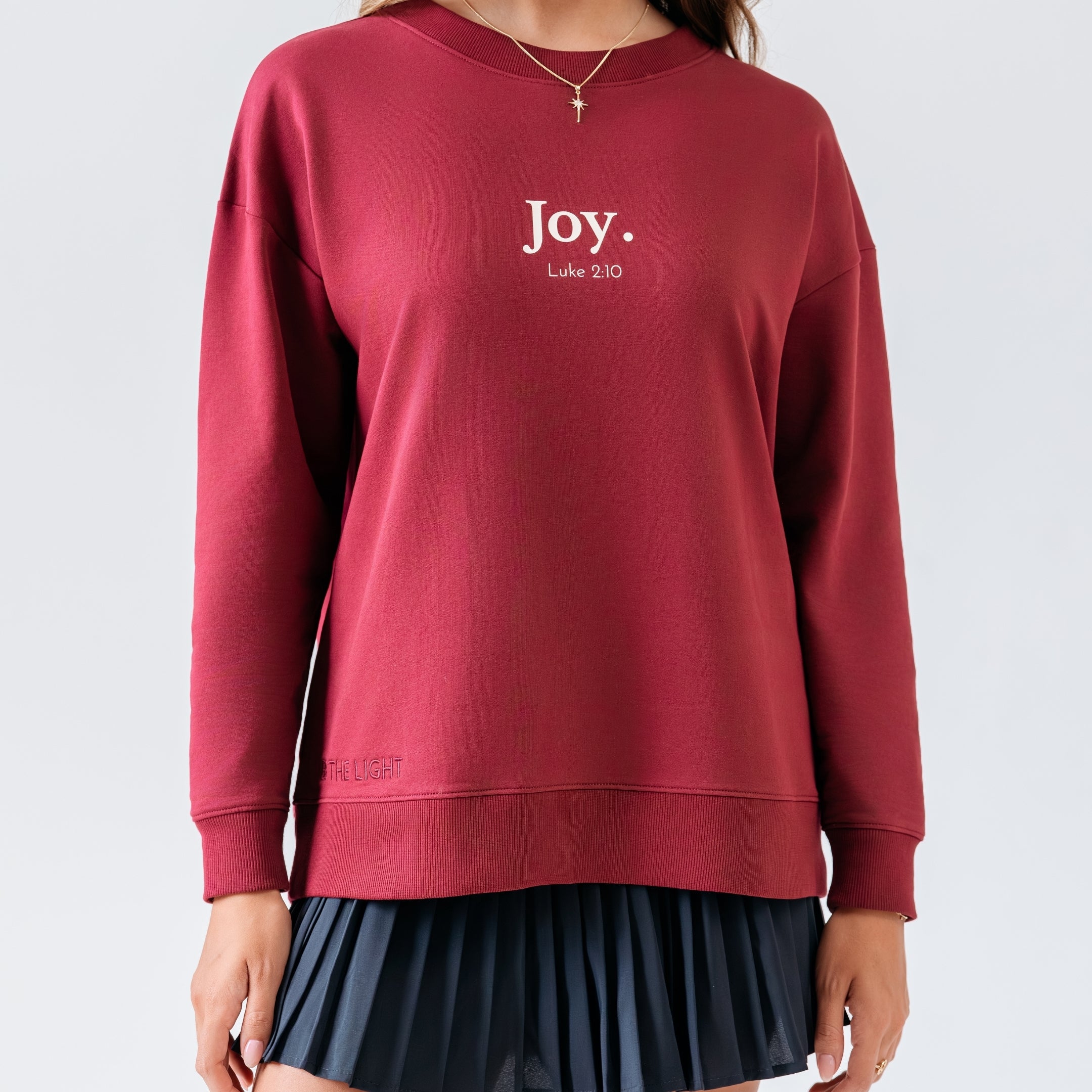 Joy Crew Sweatshirt | Adoring Star Necklace Gift Set