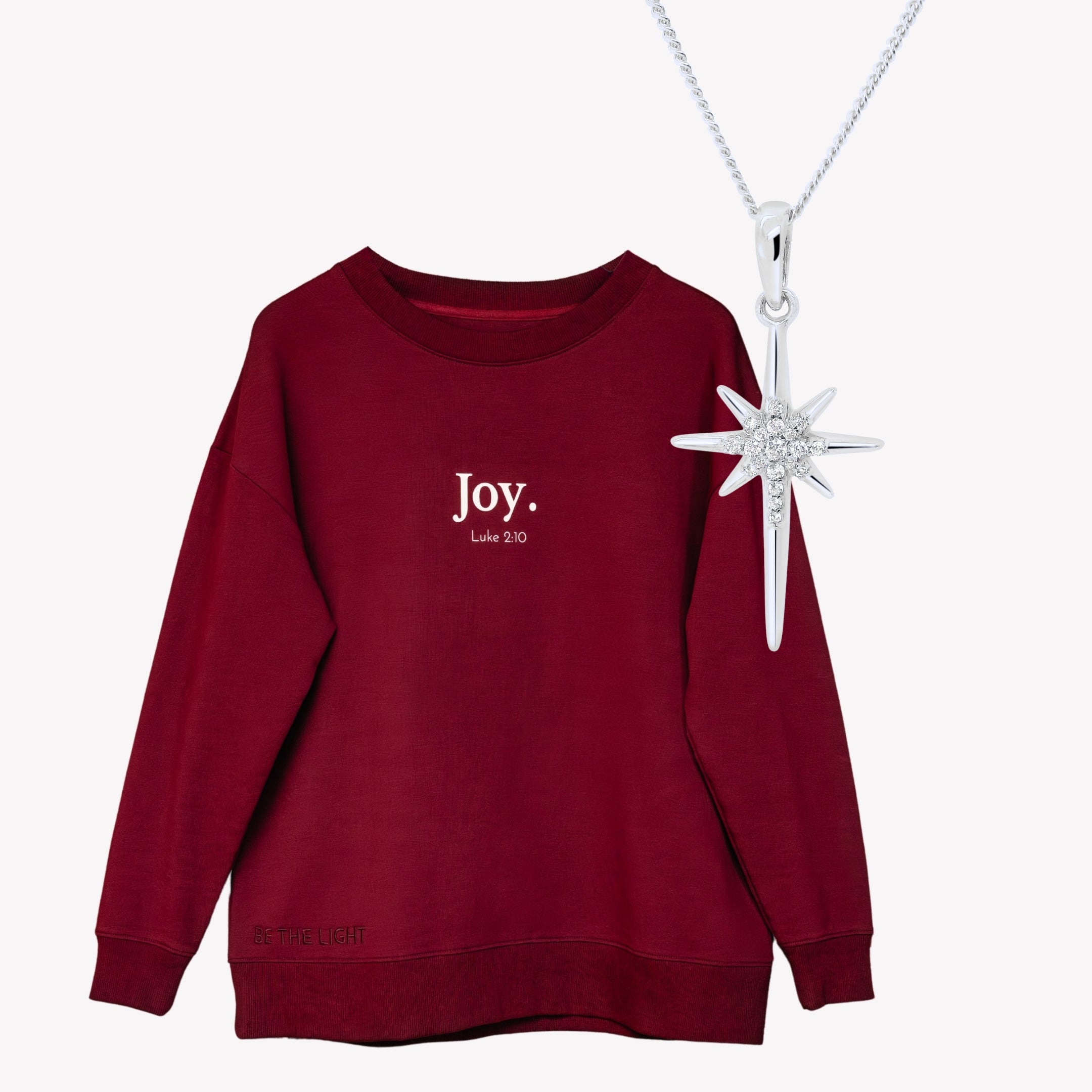 Joy Crew Sweatshirt | Adoring Star Necklace Gift Set