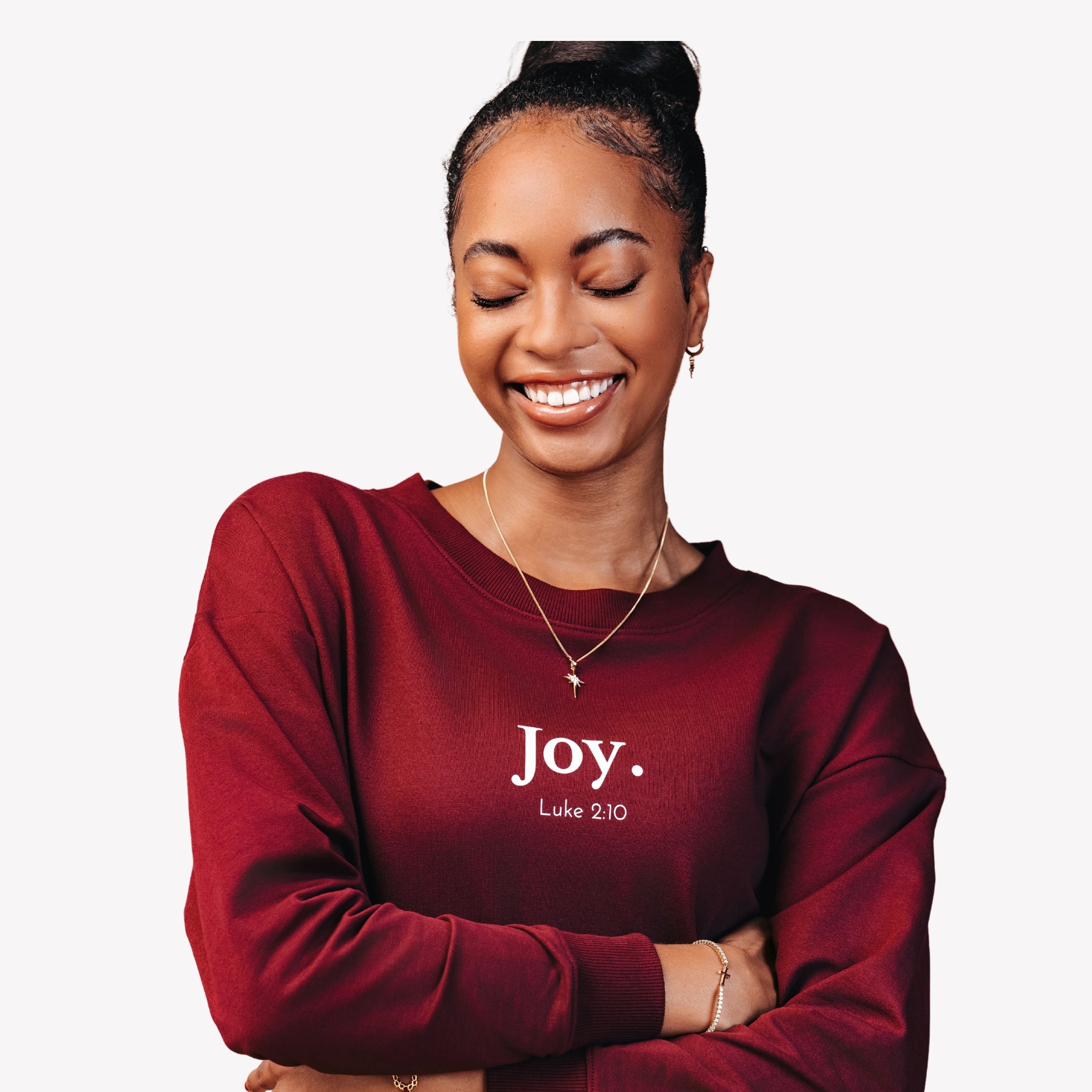 Joy Crew Sweatshirt | Adoring Star Necklace Gift Set