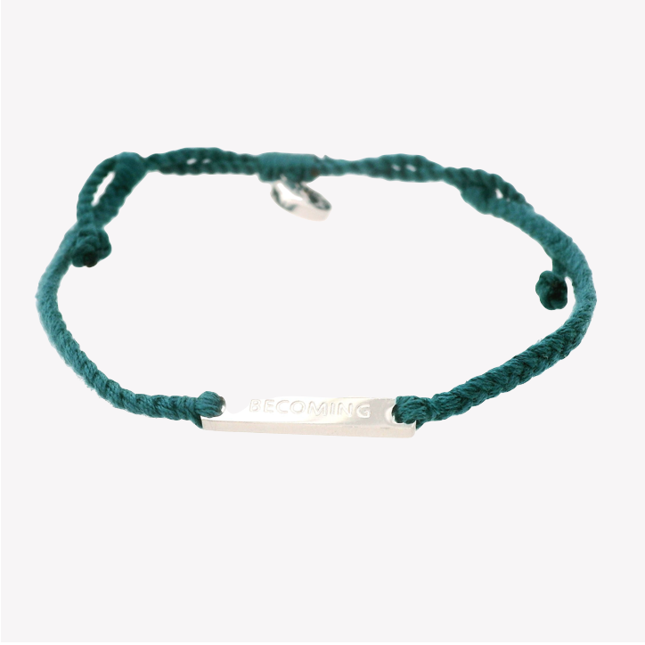 Becoming Azure Blue Braided Cord Bracelet