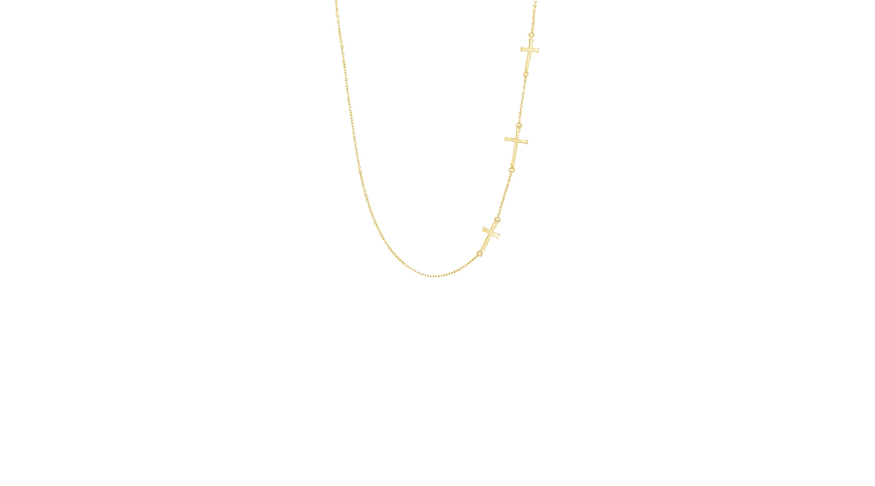 Rizen Jewelry 18kt gold vermeil triple cross necklace 