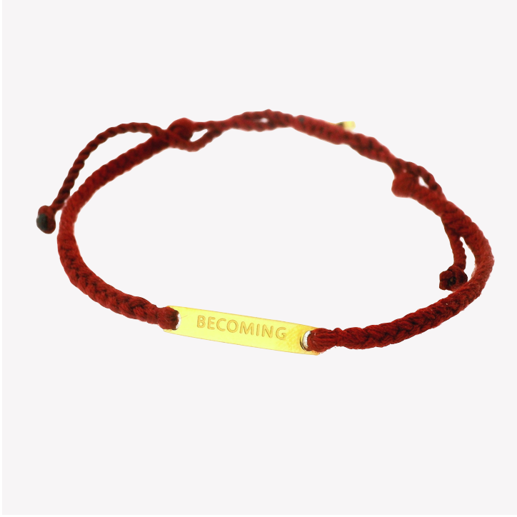 Becoming Garnet Red Braided Cord Bracelet
