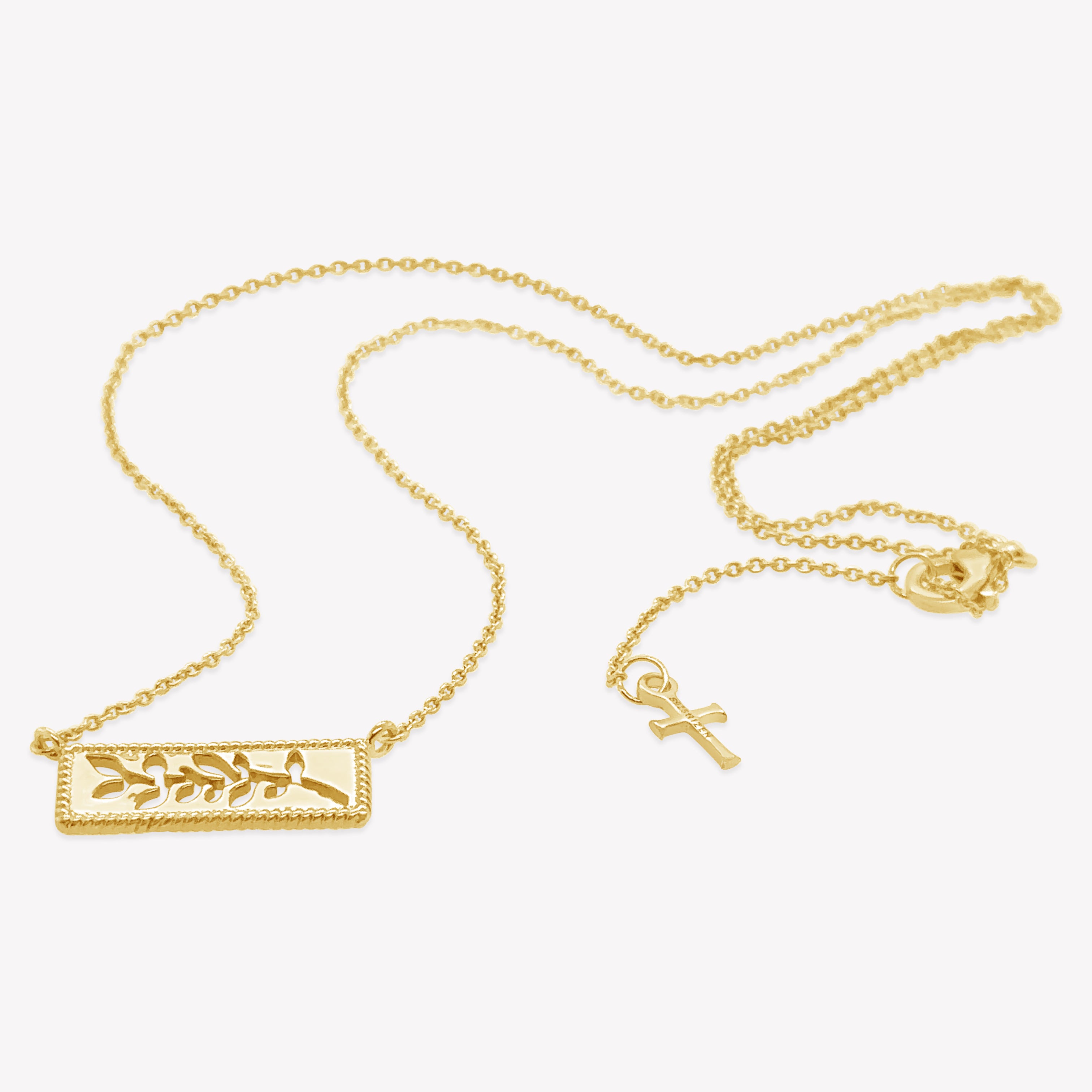Intricately designed 18K gold vermeil Olive Branch Necklace from the Rooted Collection by Rizen Jewelry.