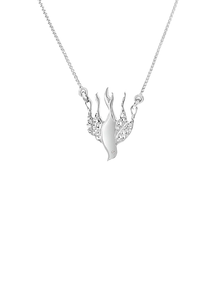 Chispa de la Dove necklace in sterling silver from the Chispa Collection by Rizen Jewelry. 