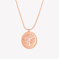 Olive Tree Necklace in 18k Rose Gold Vermeil from the Rooted collection. Inspirational gift for any occasion by Rizen Jewelry.
