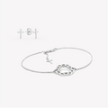 Faith inspired Mini Cross Stud Earrings and Crown of Thorns Bracelet Set in sterling silver by Rizen Jewelry.  